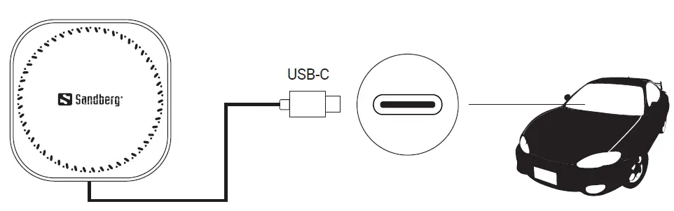 Sandberg 441-47 In Car Wireless Magnetic Charger 15W-FIG2