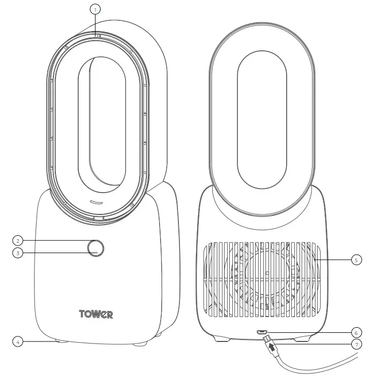 TOWER Cordless Desk Fan - This box contains