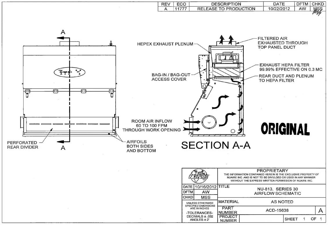 NuAire NU 813 300 Labgard Containment Hood - Fig