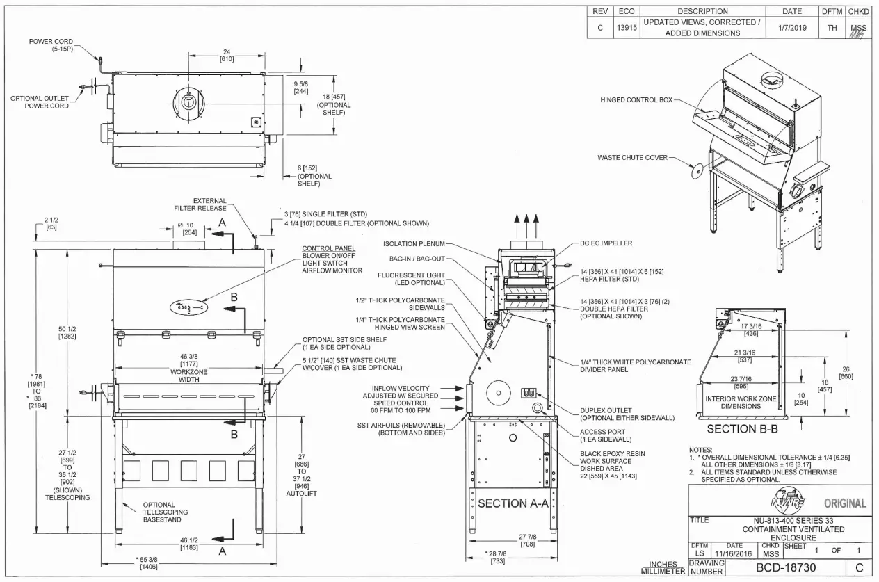 NuAire NU 813 300 Labgard Containment Hood - Fig2