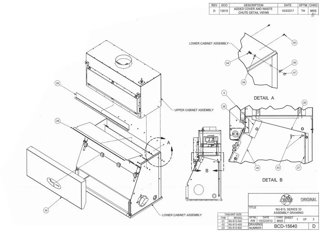 NuAire NU 813 300 Labgard Containment Hood - fig
