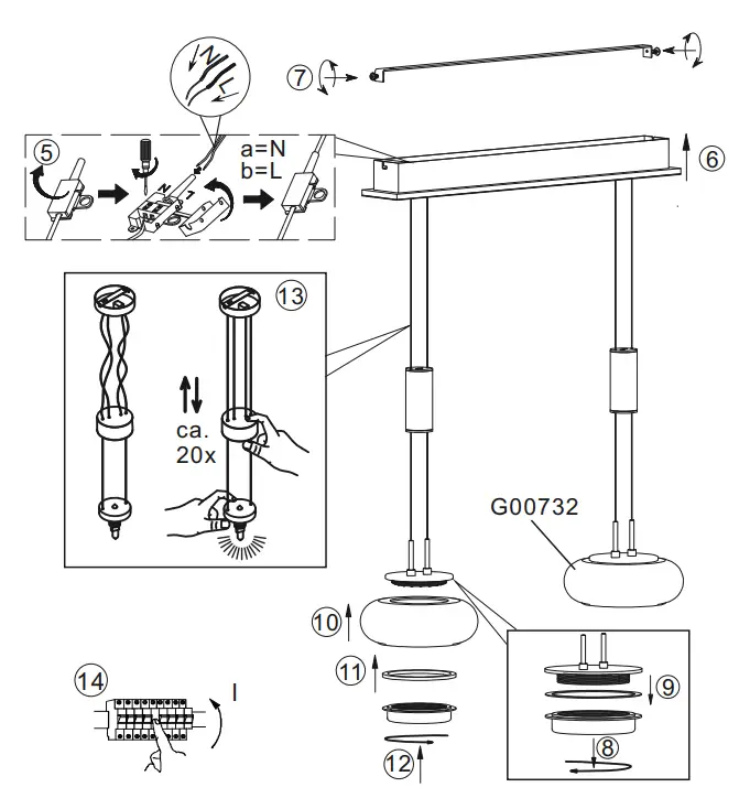 Paul Neuhaus 2076-55 Q ETIENNE LED Pendant Light - fig 4