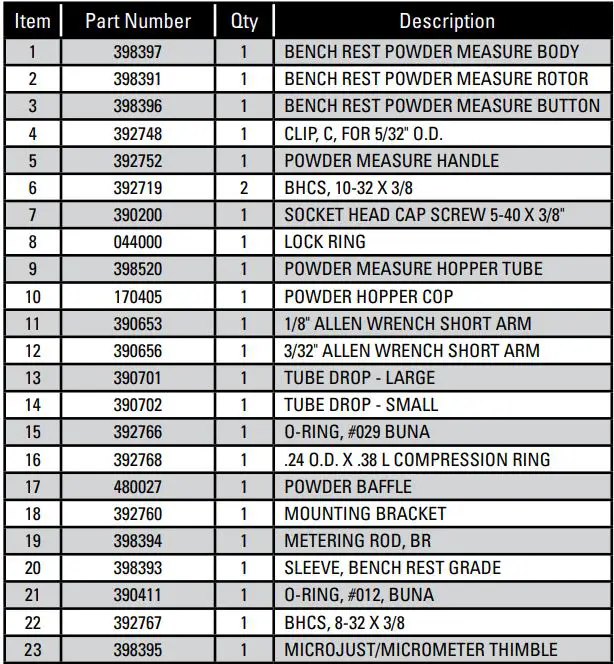 Hornady 050130 Lock N Load Bench Rest Grade Powder Measure 1