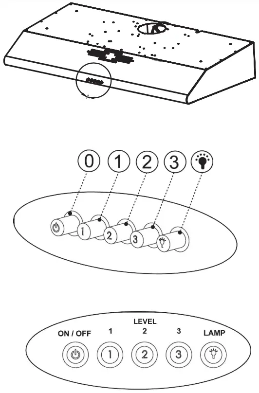 TESLA DB600SX Cooker Hood - CONTROL PANEL