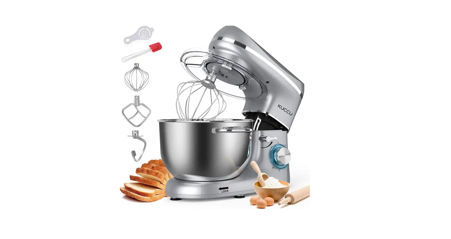 Kuccu Sm-1504x-sliver Speed Tilt-head Food Dough Mixer User Guide