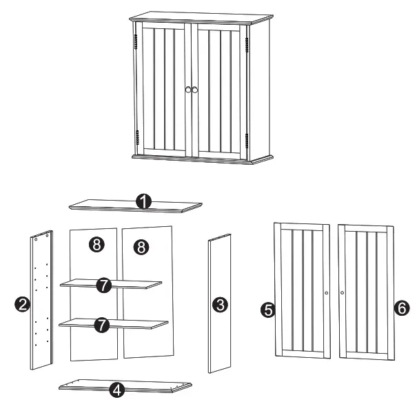 CUBILAN B07GFH2Y3R 24 Inch H White Bathroom Over The Toilet Wall Cabinet - Fig