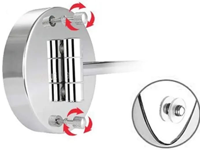 YASINU YNSN963CH Retractable Wall-Mounted LED Bathroom Makeup Mirror fig 4