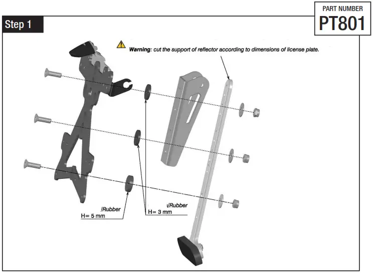 rizoma PT801 License Plate Support - fig1