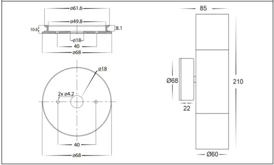 FIG 2 HV1005T Dimensions