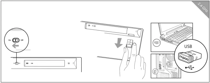 rapoo E2710 E2710 Wireless Multimedia Touchpad Keyboard A01