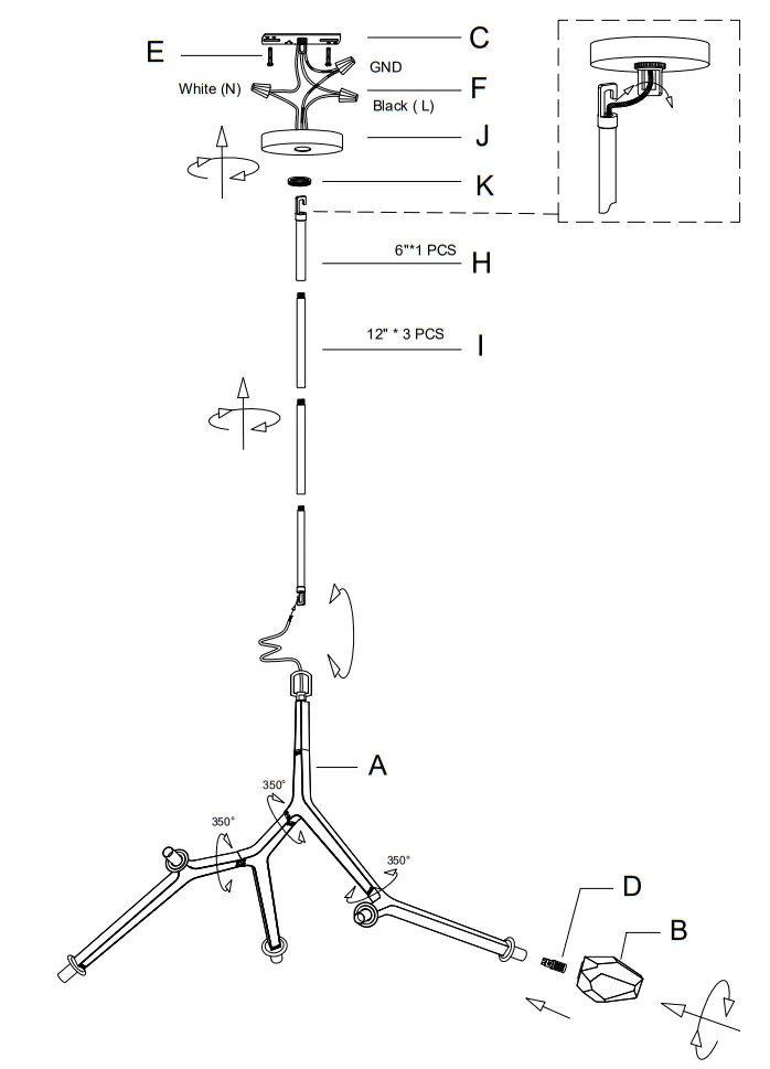 ET2 Contemporary Lighting E32795-93BK Blossom LED 36 Inch Black Multi-Light Pendant Ceiling Light fig 1