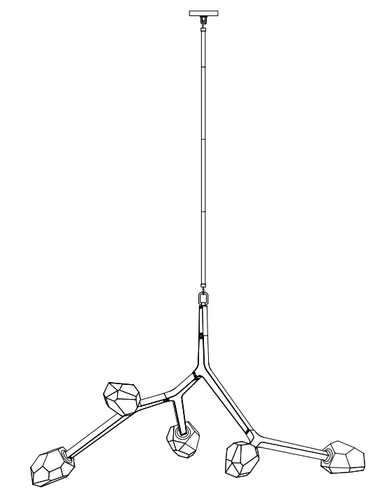 ET2 Contemporary Lighting E32795-93BK Blossom LED 36 Inch Black Multi-Light Pendant Ceiling Light fig 2