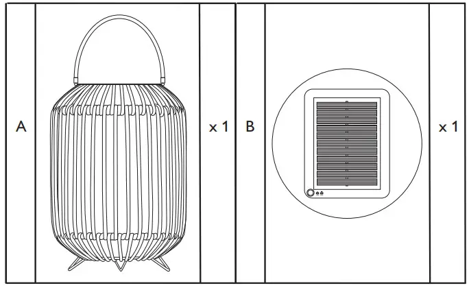 John Lewis Rattan Outdoor Lantern Small Natural - Parts List