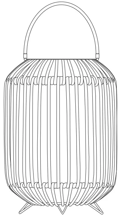 John Lewis Rattan Outdoor Lantern Small Natural