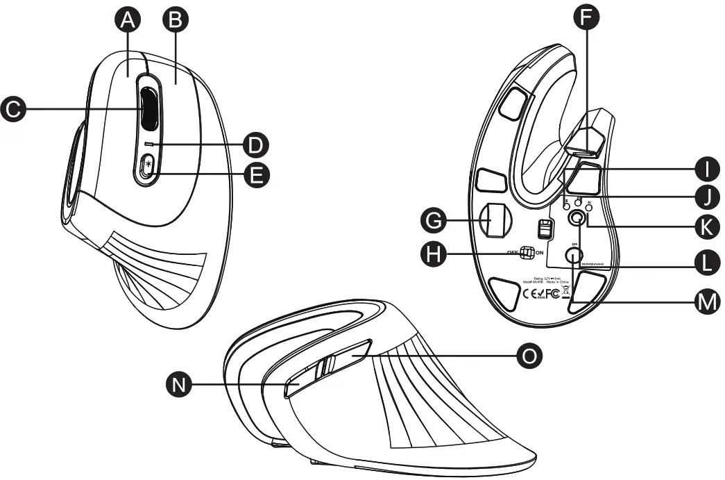 ProtoArc EM11 Bluetooth Vertical Ergo Mouse - Overview