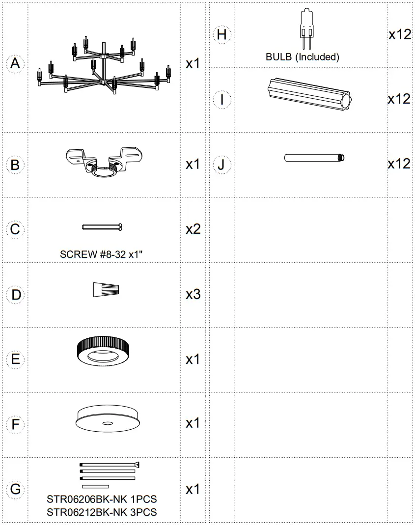 MAXIM LIGHTING 16129CLBKAB Flambrau 12 Light LED Chandelier - Figure 1