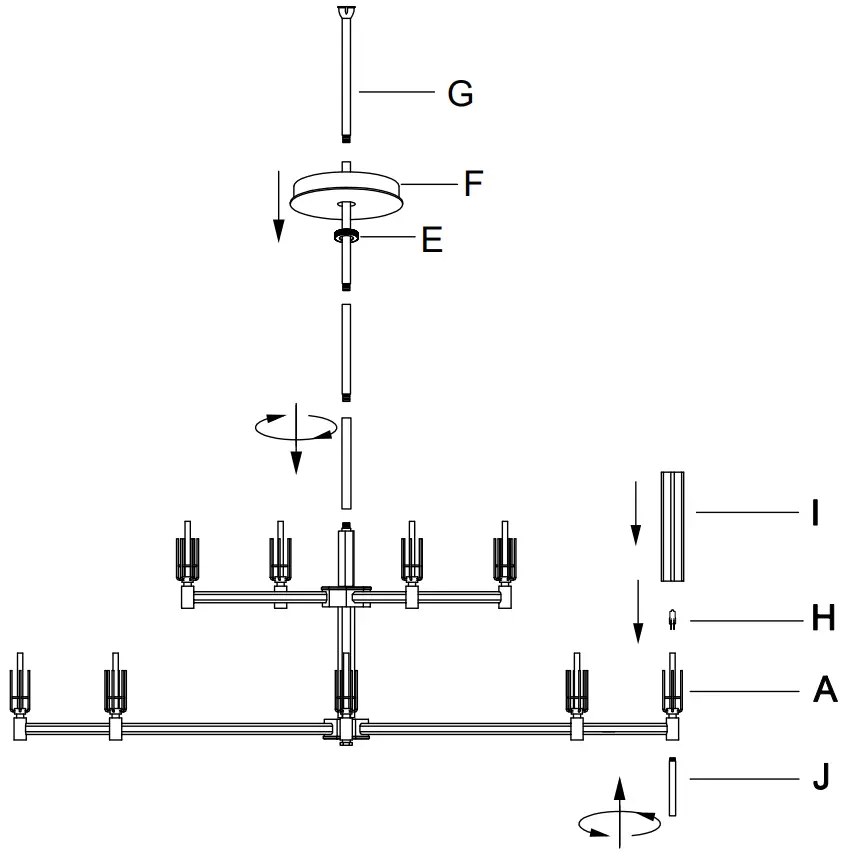 MAXIM LIGHTING 16129CLBKAB Flambrau 12 Light LED Chandelier - Figure 2