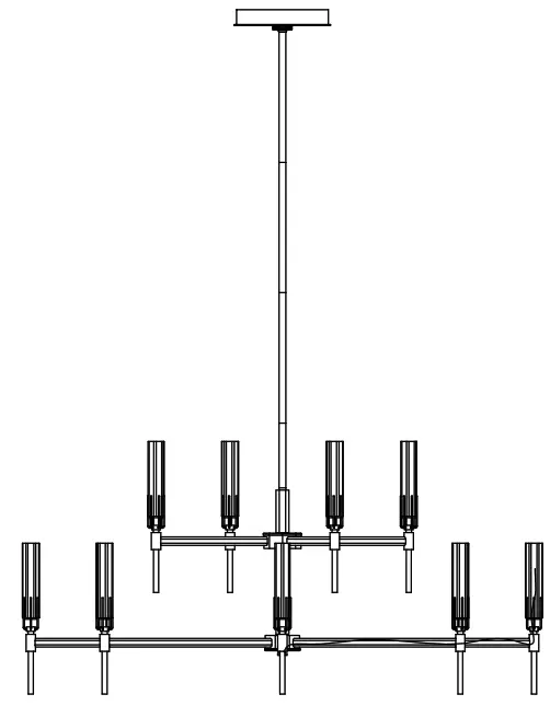 MAXIM LIGHTING 16129CLBKAB Flambrau 12 Light LED Chandelier
