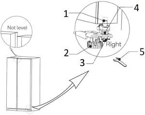 kogan KAMSBSF527B 584L - Door height adjustment 1