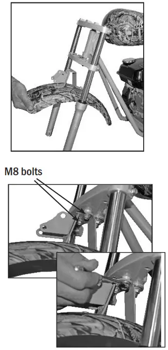 Coleman CT200U-EX V 196cc Mini Bike Instruction--FRONT FENDER INSTALLATION--