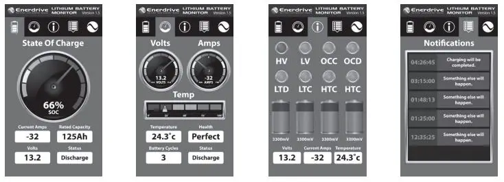 Enerdrive EPL-100BT-12V-SLIM B-TEC 100Ah 12V LiFePO4 Slim Case Lithium Battery Owner’s Manual - Using the Smart Phone Battery Monitor App