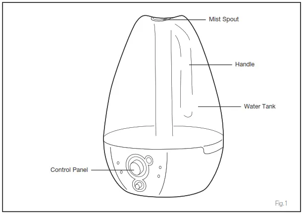 Homedics MYB-W40 Ultrasonic Cool Mist Humidifier with Built-In SoundSpa - SoundSpa