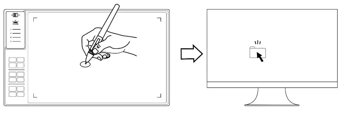 HUION WH1409 V2 Wireless Pen Tablet - Click