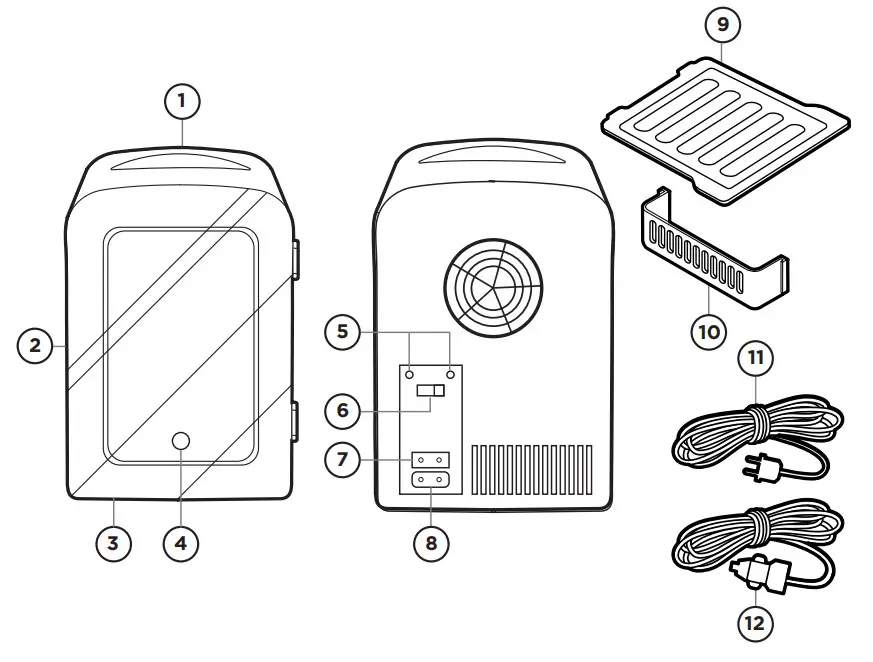 CHEFMAN RJ48 ML Portable Mirrored Beauty Fridge-FEATURES