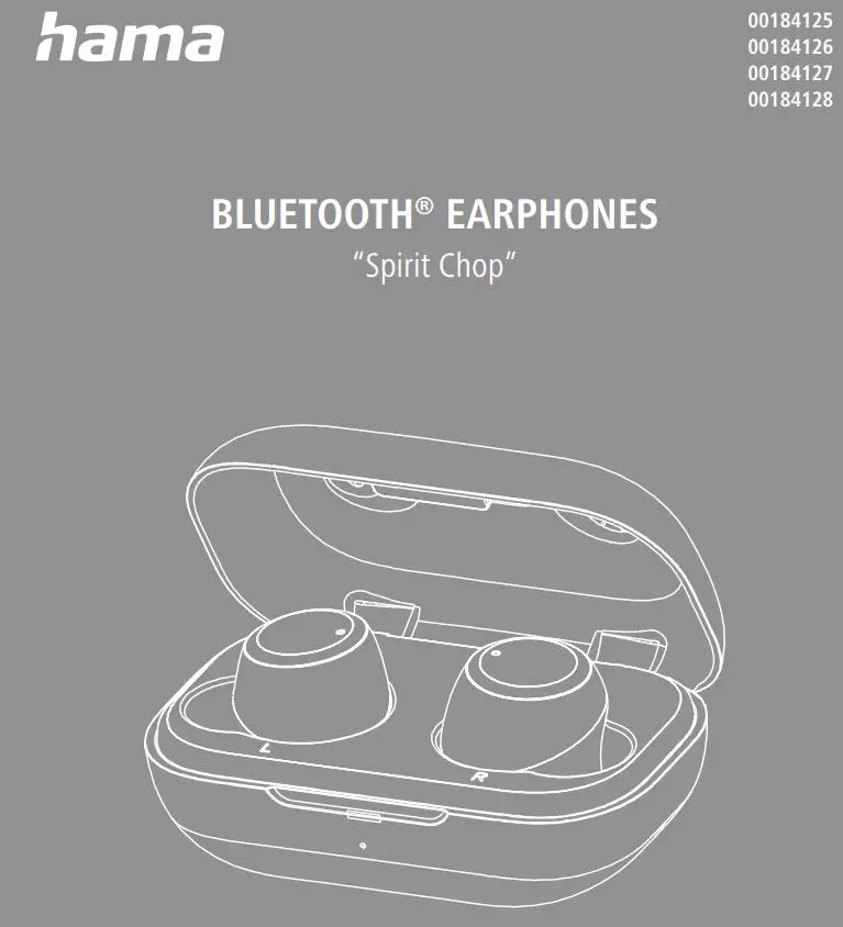 hama 00184125 Bluetooth Earphones Spirit Chop Instruction Manual