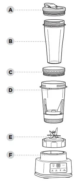 NINJA CB100UK 2 in 1 Power Nutri Blender- PARTS