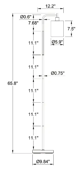 Deeak MF19334 LED Floor Lamp- Product Stucture