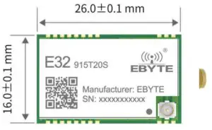 EBYTE E32 915T20S 915MHz 100mW SMD Wireless Module - overview