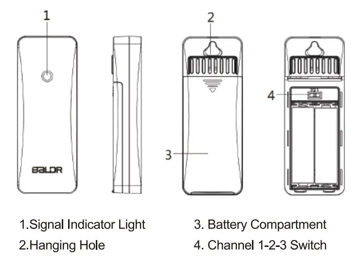 BALDR B0340WST2H2R-V7 Weather Station User Manual - Remote Sensor