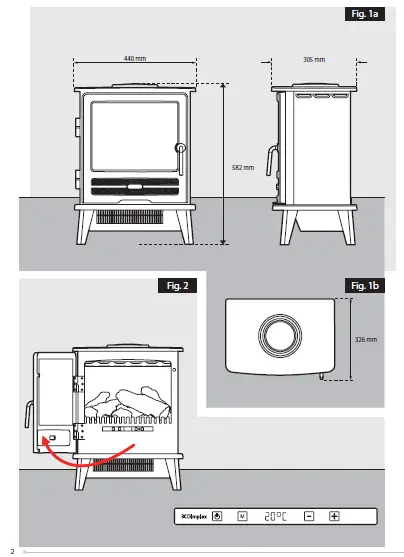 Dimplex Willowbrook WLL20-AU Opti-myst Electric Stove fig 1