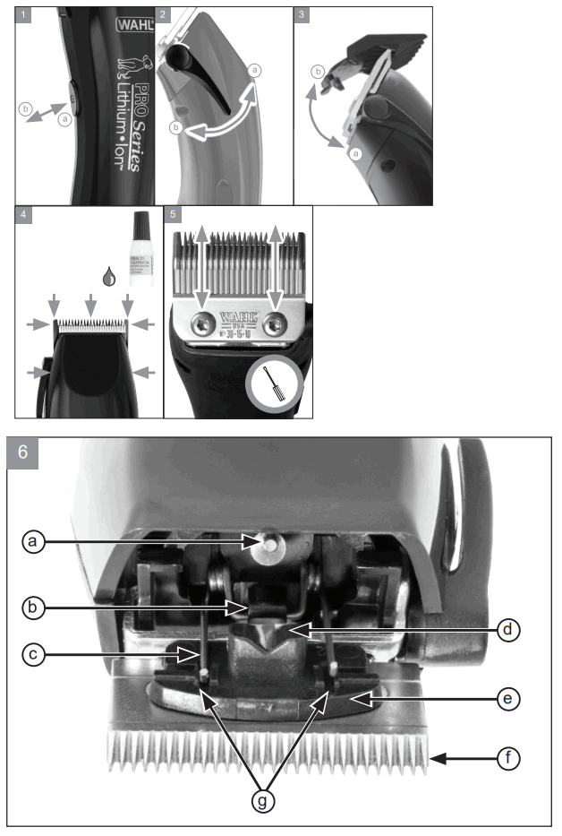 Wahl Lithium Pro Series Clipper Instructions - parts