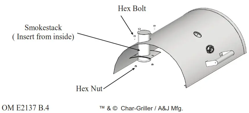Char Griller E2137 Outlaw Charcoal Grill - Stack Damper