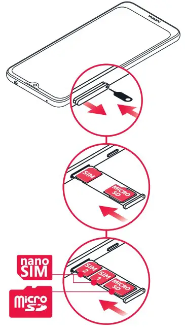 NOKIA G10 Smartphone - Insert the SIM and memory