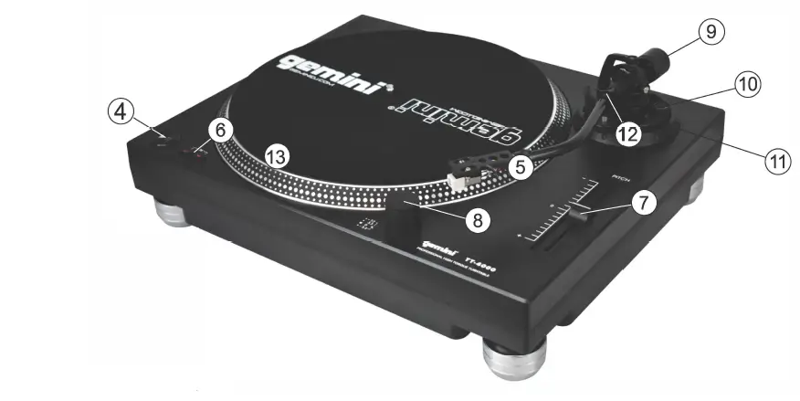 gemini TT-4000 Professional Direct-Drive DJ Turntable fig 4