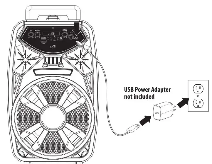Portable Wireless Tailgate Speaker ISB380 - Charging the Battery