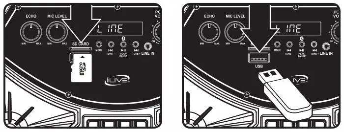 Portable Wireless Tailgate Speaker ISB380 - SD Memory Cards