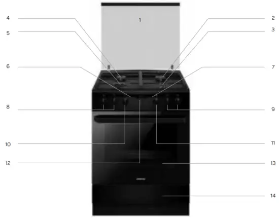 INVENTUM VFG6034WGZWA Gas Electric Cooker - Fig 1
