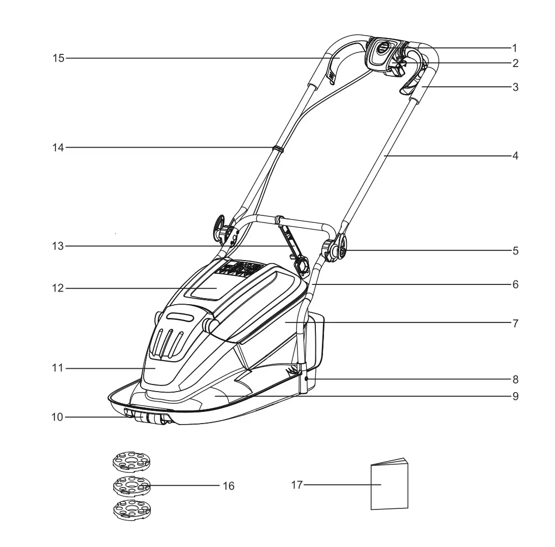 LawnMaster MEH1533 33cm 1500W Electric Hover Mower - overview
