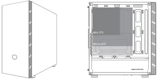 COOLER MASTER MasterBox MB600L ATX PC Case without ODD - FIG 1