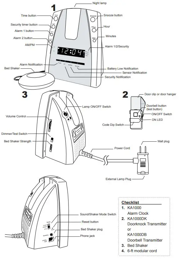 KROWN-KA1000-Dual-Alarm-Clock-with-Wireless-Alarm-Monitoring-Receiver-1