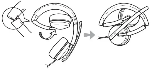 ELECOM HS-HP101UNC Dual Microphone Noise Reduction Wired Headset - The headset can be folded