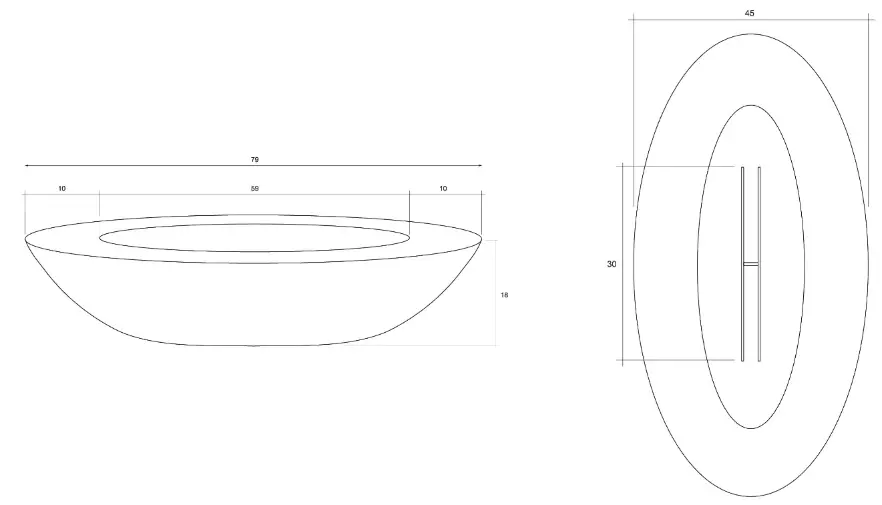 PRISM HARDSCAPES Ovale Concrete Fire Table - fig 1