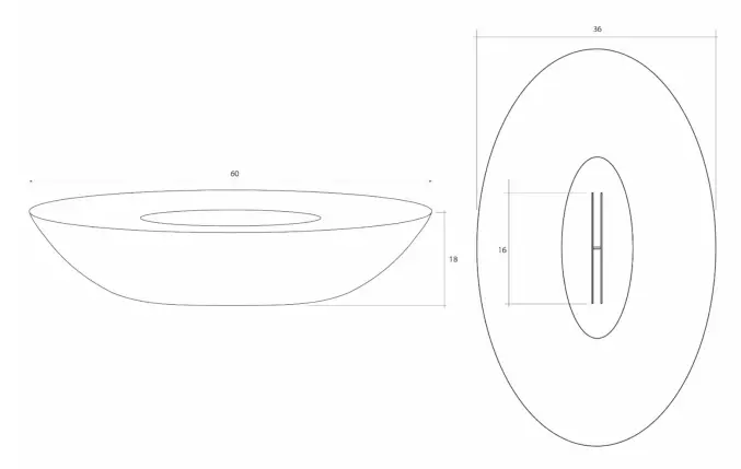PRISM HARDSCAPES Ovale Concrete Fire Table - fig