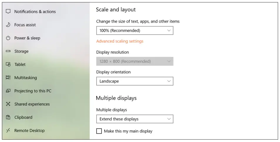 Setting the Display Area