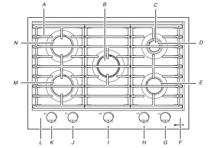 JENNAIR JGC3530GS 30-Inch 5-Burner Gas Cooktop - Parts
