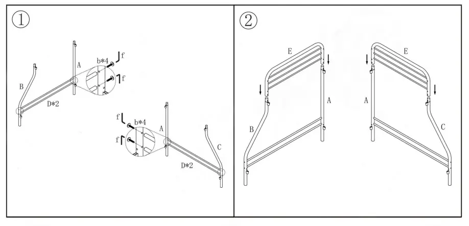 THE HOME DEPOT DJ-C-W84034152 Twin Over Full Metal Bunk Bed with Enhanced Upper-Level Guardrail fig 2